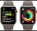 Apple Watch Series 9 GPS + Cellular 45mm Gold Stainless Steel Case with Clay Sport Band - M/L