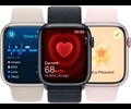Apple Watch Series 9 GPS + Cellular 45mm Silver Stainless Steel Case with Storm Blue Sport Band - M/L