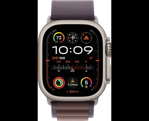 Apple Watch Ultra 2 GPS + Cellular, 49mm Titanium Case with Indigo Alpine Loop - Large