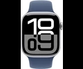 Apple Watch Series 10 GPS 42mm Silver Aluminium Case with Denim Sport Band - S/M