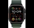Apple Watch Ultra 2 GPS + Cellular 49mm Black Titanium Case with Dark Green Alpine Loop - Medium