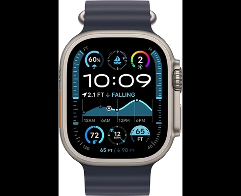 Apple Watch Ultra 2 GPS + Cellular 49mm Natural Titanium Case with Navy Ocean Band
