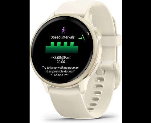 Garmin Vivoactive 6 AMOLED Smartwatch, Bone/Lunar Gold
