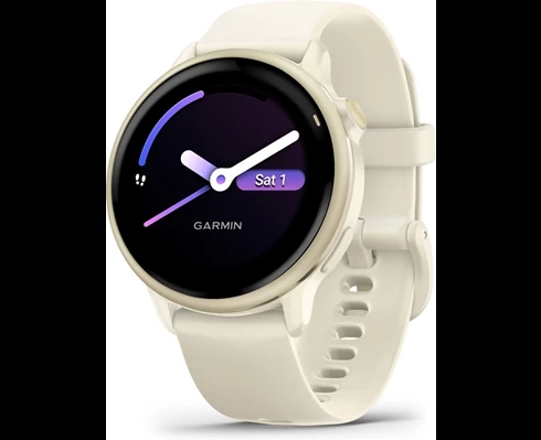 Garmin Vivoactive 6 AMOLED Smartwatch, Bone/Lunar Gold