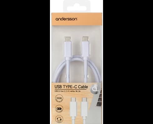 Andersson USB 3.1 Gen 2 C - C White 1M 3A