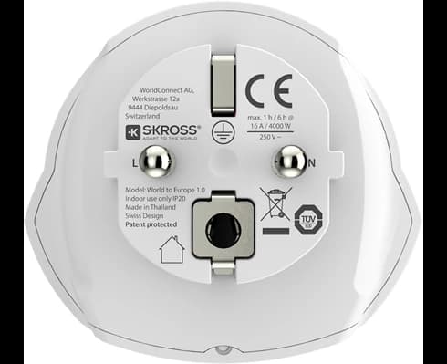 SKROSS Travel Adapter - World to Europe (earthed)