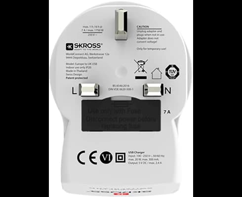 SKROSS Country Travel Adapter - Europe to UK USB