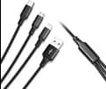 Andersson 3 in 1 Braided USB Cable 1M 2,4A Black