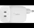 Belkin 65W Dual USB-C GaN charger white