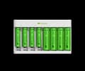 GP ReCyko Charger (USB) E811, 8-laddkanaler NiMH, 4 x AA 2100mAh + 4 x AAA 850mAh NiMH-batterier