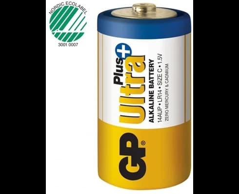 GP Ultra Plus Alkaline C batteri, 14AUP/LR14, 2-pack