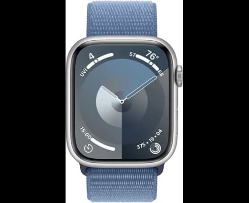 Apple Watch Series 9 GPS 45mm Silver Aluminium Case with Winter Blue Sport Loop