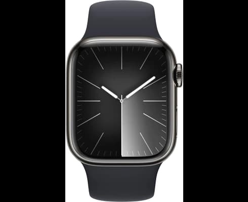 Apple Watch Series 9 GPS + Cellular 41mm Graphite Stainless Steel Case with Midnight Sport Band - S/M