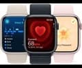 Apple Watch Series 9 GPS + Cellular 41mm Silver Stainless Steel Case with Storm Blue Sport Band - S/M