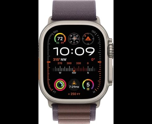 Apple Watch Ultra 2 GPS + Cellular, 49mm Titanium Case with Indigo Alpine Loop - Large