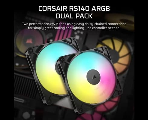 Corsair RS140 ARGB, 140mm ARGB Fan, Single Pack