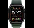 Apple Watch Ultra 2 GPS + Cellular 49mm Black Titanium Case with Dark Green Alpine Loop - Medium