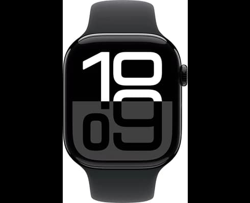 Apple Watch Series 10 GPS 46mm Jet Black Aluminium Case with Black Sport Band - M/L