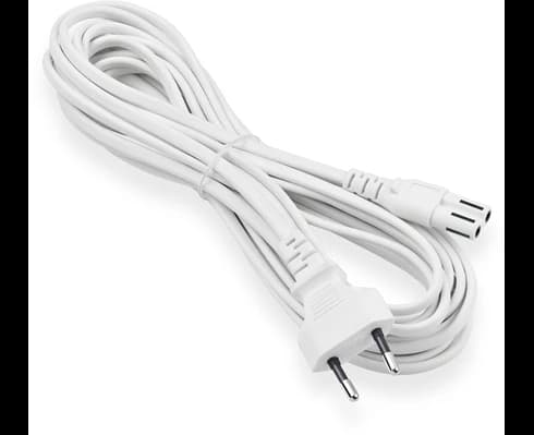 ON Euro 2-pin power cable 5m white