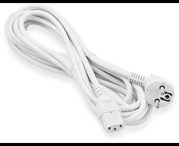 ON Euro 3-pin power cable 5m white