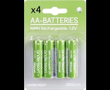 Andersson Uppladdningsbara AA-batterier HR06 1,2V 1300mAh