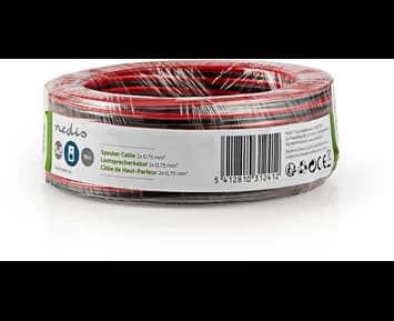 Nedis Speaker Cable 2x0,75 mm2 - 15 m, Lindad - Transparent