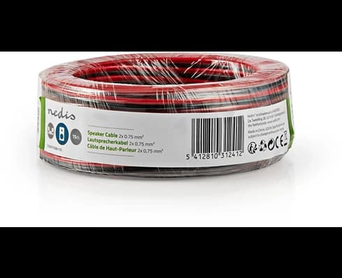 Nedis Speaker Cable 2x0,75 mm2 - 15 m, Lindad - Transparent