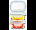 Andersson Mini rectangle glass food container 120 ml 3pcs