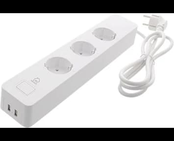 Deltaco Smart 3 way outlet 2 USB ports