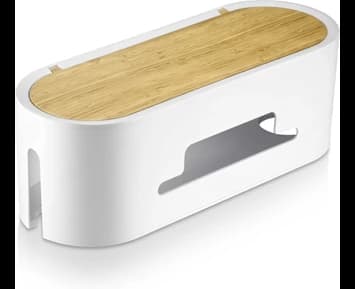 Andersson Cable box wood with pop up lid large White