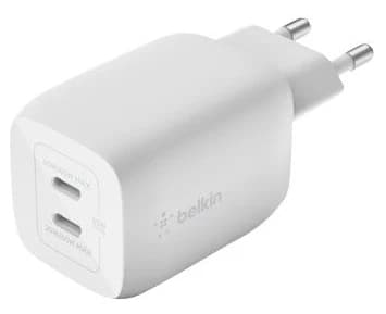 Belkin 65W Dual USB-C GaN charger white