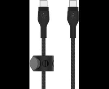 Belkin USB-C till USB-C Nylonflätad Silicon laddkabel, 60W 1M, Svart