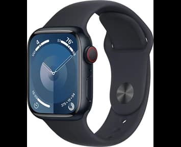 Apple Watch Series 9 GPS + Cellular 41mm Midnight Aluminium Case with Midnight Sport Band - S/M