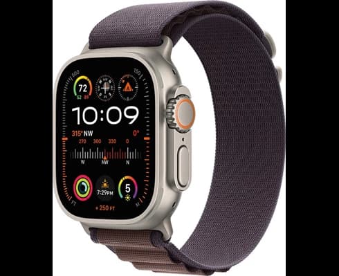 Apple Watch Ultra 2 GPS + Cellular, 49mm Titanium Case with Indigo Alpine Loop - Large