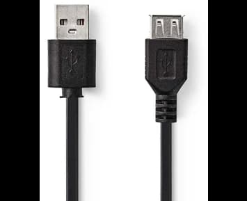 Nedis Förlängningskabel USB 2.0, 2m Svart