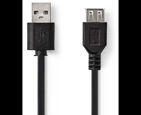 Nedis Förlängningskabel USB 2.0, 2m Svart