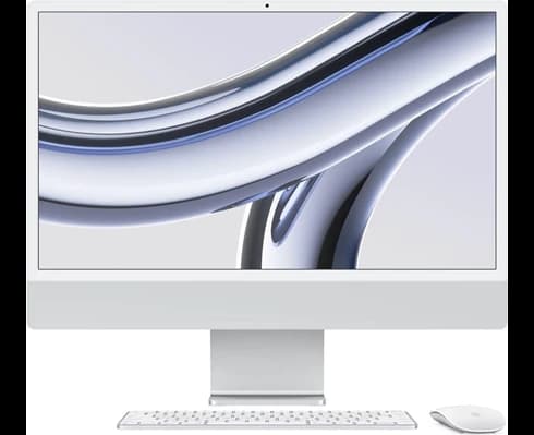 Apple 24-inch iMac with Retina 4.5K display: Apple M3 chip with 8‑core CPU and 10‑core GPU, 256GB SSD - Silver