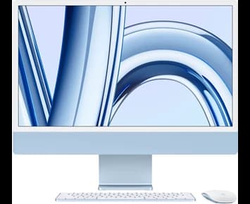 Apple 24-inch iMac with Retina 4.5K display: Apple M3 chip with 8‑core CPU and 10‑core GPU, 256GB SSD - Blue