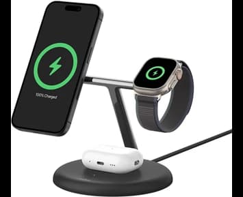 Belkin Belkin - 3-in-1 Flex Wireless Charging Stand with Qi2 Magnetic 15w, Black