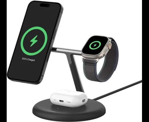 Belkin Belkin - 3-in-1 Flex Wireless Charging Stand with Qi2 Magnetic 15w, Black