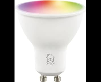 Deltaco Smart GU10 RGB, WiFi, 4,7W, dimbar