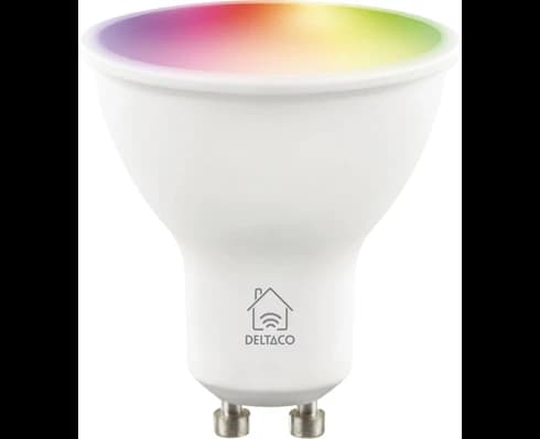 Deltaco Smart GU10 RGB, WiFi, 4,7W, dimbar