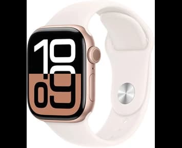 Apple Watch Series 10 GPS 42mm Rose Gold Aluminium Case with Light Blush Sport Band - S/M