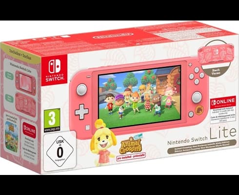 Nintendo Switch Lite - Coral ink. Animal Crossing