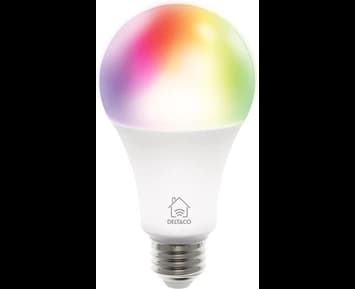 Deltaco smart home LED lamp, RGB, E27, A60, 9W