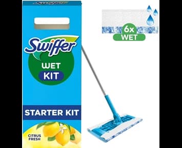 Swiffer Wet Kit - Handle + Refillers  6 pcs - Citrus